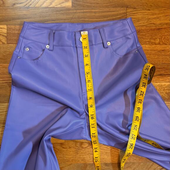 Vero Moda Women’s XS Purple Faux Leather Pleather Vegan Straight Leg Pants Rave - Picture 3 of 8